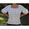 Tunique courte dentelle blanche au crochet