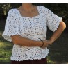 Tunique courte dentelle blanche au crochet