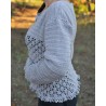 Gilet au crochet dentelle fait main, couleur gris perle